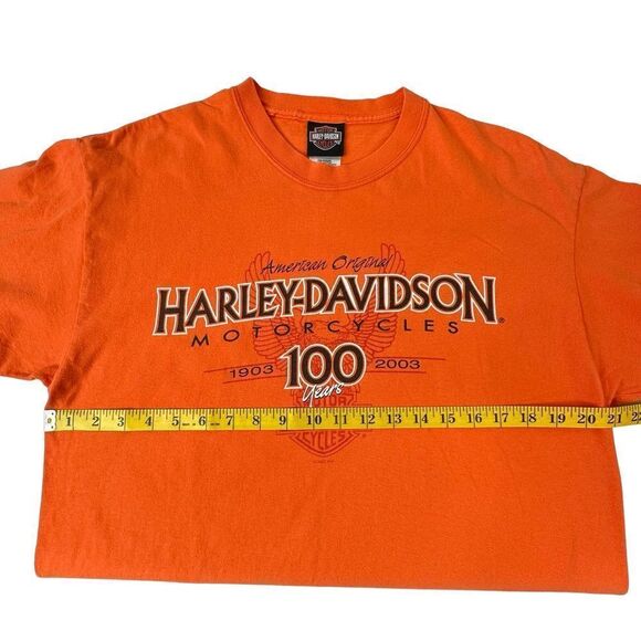 HARLEY-DAVIDSON Motorcycles Orange ZYLSTRA Tshirt Men’s Size Large - Picture 7 of 11